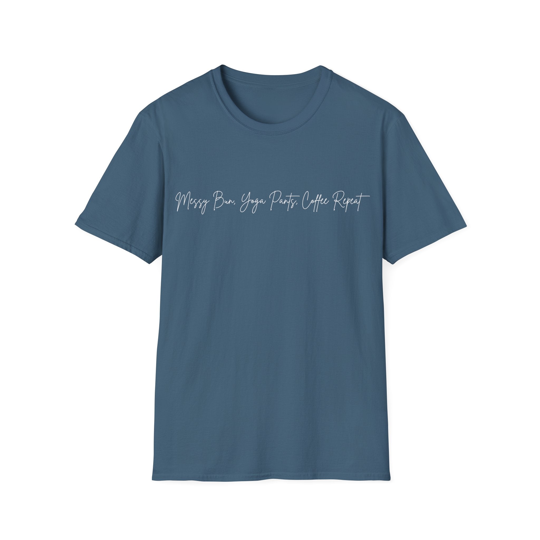 Messy Bun, Yoga Pants, Coffee Repeat Woman's T-Shirt