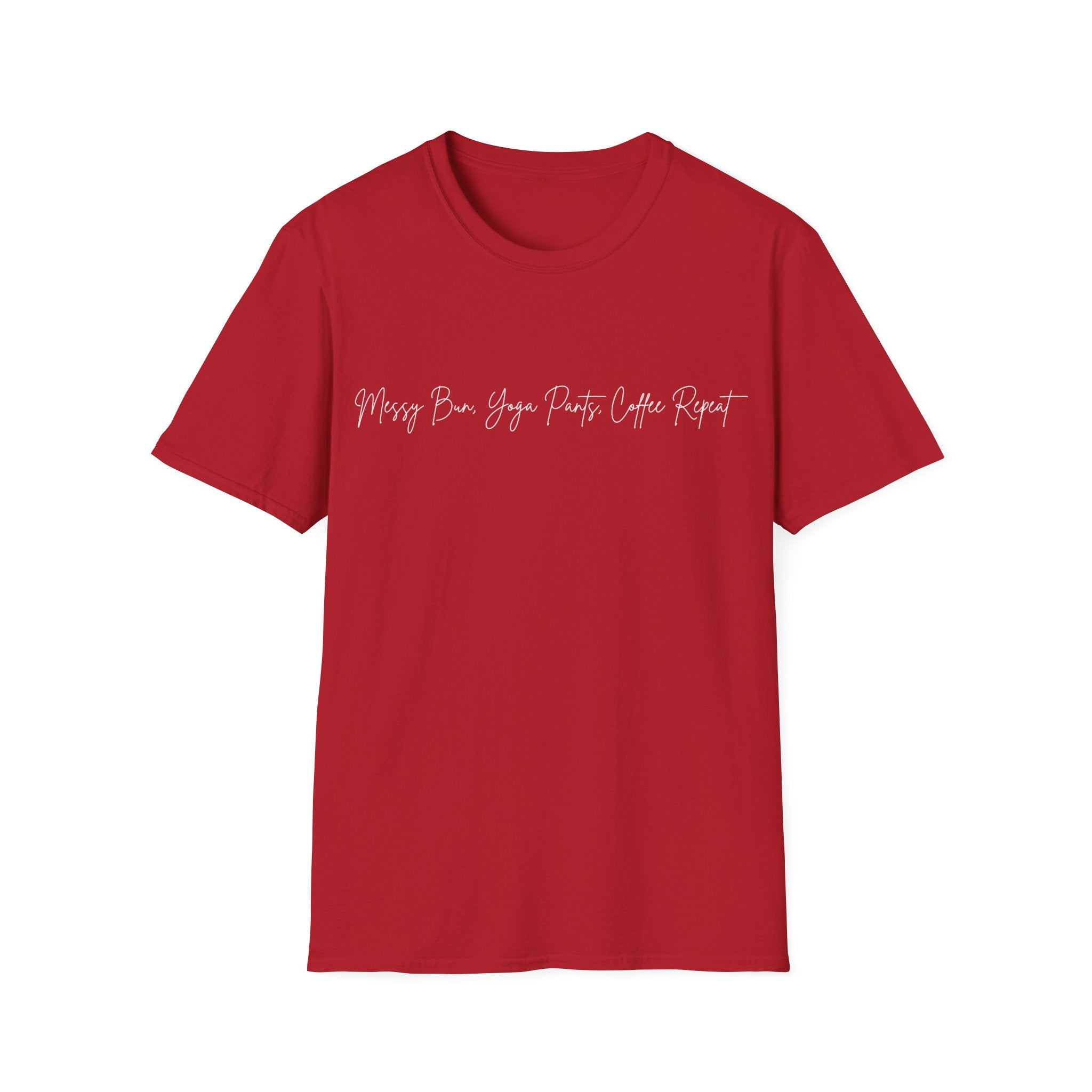 Messy Bun, Yoga Pants, Coffee Repeat Woman's T-Shirt
