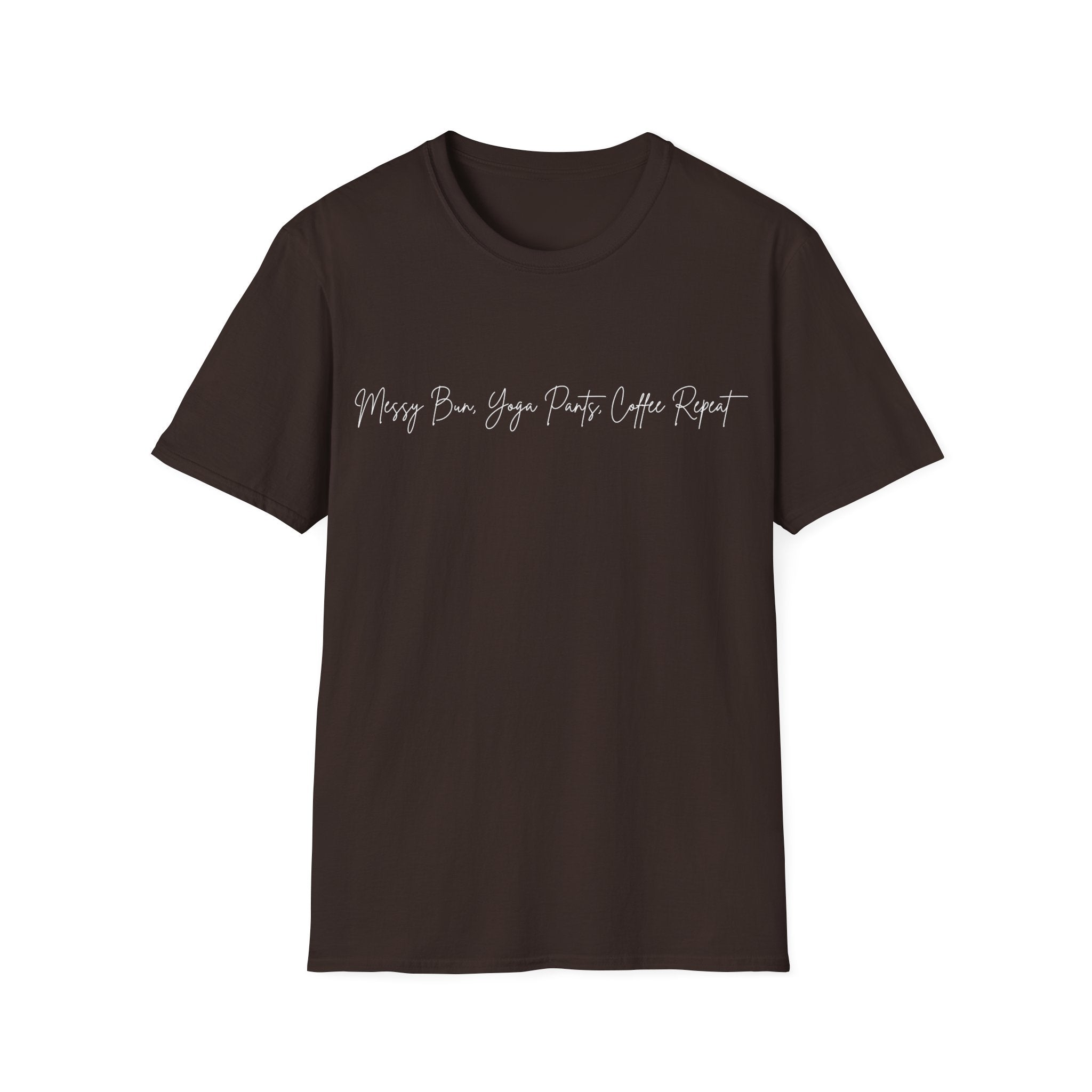 Messy Bun, Yoga Pants, Coffee Repeat Woman's T-Shirt
