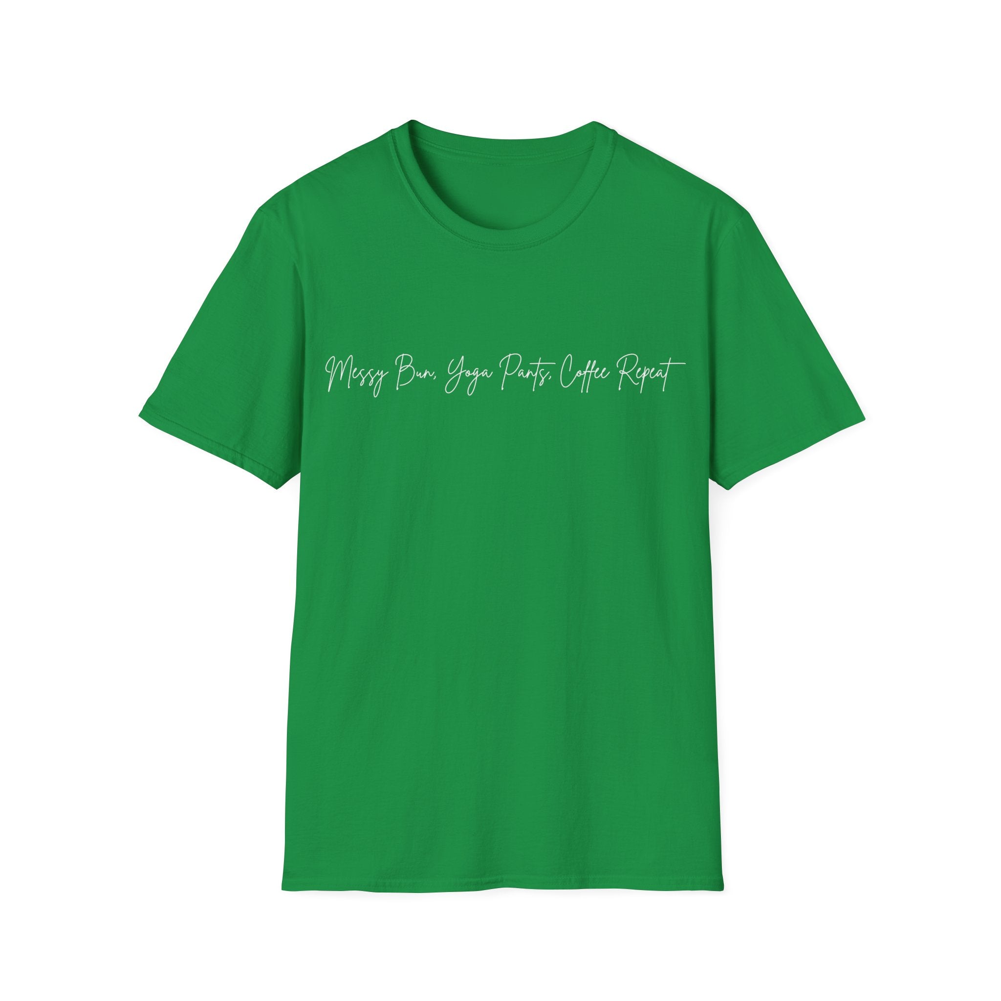 Messy Bun, Yoga Pants, Coffee Repeat Woman's T-Shirt