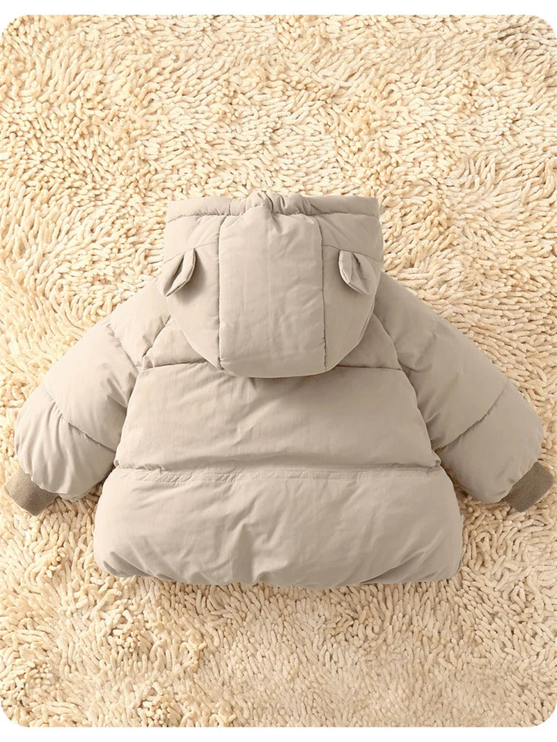 Coffee Teddy Ears Puffer Coat