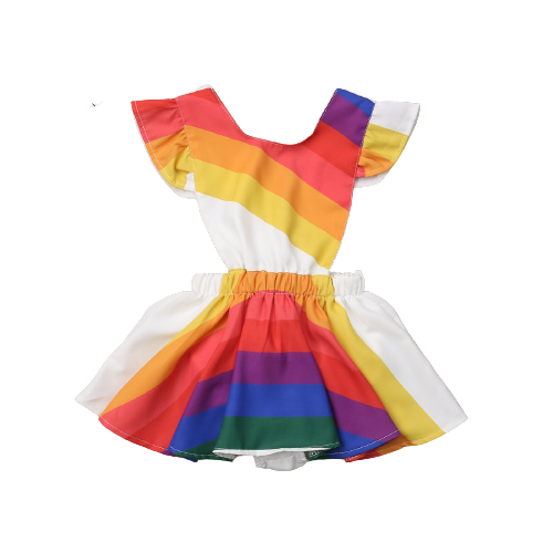 Rainbow Ruffled Dress